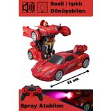 TRENDZONE Uzaktan Kumandalı Şarjlı Sesli ve Işıklı Spray Atan Transforming Robot Dönüşen Araba