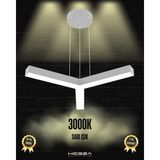 Tres (Gri Kasa, Sarı Işık) Ledli Modern Sarkıt Linear LED Avize Salon Mutfak Oturma Odası Yatak Odası Antre Hol LED