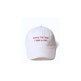 Tresore ''Sorry I'm Late I Saw A Cat'' Nakışlı Yıkamalı Şapka / Kedi Nakışlı Washed Cap