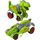 Trex Dinazor Figür Araba Sürtmeli Teker Transformers Robot Dinozor 15CM Yeşil