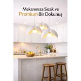 Trezon 3’Lü Şapka Form Sarkıt Avize Modern Bohem Aydınlatma Mutfak Ada Üstü Salon
