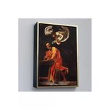 Trezon Ahşap Çerçeveli Caravaggio - Aziz Matta Ve Melek Tablosu - Saint Matthew And The Angel-7388