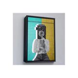 Trezon Ahşap Çerçeveli Kamera Kafalı Soyut Kadın Pop Art Tablosu-7872