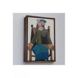 Trezon Ahşap Çerçeveli Pablo Picasso - Koltukta Oturan Soyut Kadın Tablosu-7295