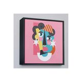 Trezon Ahşap Çerçeveli Pembe Renkli Soyut Kadın Portre Tablosu-8306