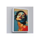 Trezon Ahşap Çerçeveli Pop Art Tarzda Güzel Kadın Tablosu-7709