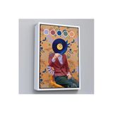 Trezon Ahşap Çerçeveli Sansalyede Oturan Adam Pop Art Tablo-7978