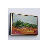 Trezon Ahşap Çerçeveli Vincent Willem Van Gogh - Zeytin Ağaçları Tablosu - Olive Trees-7155