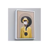 Trezon Ahşap Çerçeveli Yüzünde Kuş Olan Adam Pop Art Tablo-7848