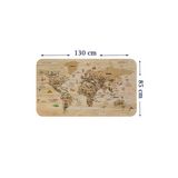 Trezon Ahşap Görünümlü Türkçe Eğitici Detaylı Atlası Dünya Haritası Duvar Sticker-85X130-3843