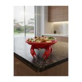 Trezon Dekoratif Yengeç Figürü Kırmızı Pratik Ev Gereçleri Sunum Tabak 16 X 16 Cm