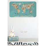 Trezon Eğitici Çocuk Odası Dünya Haritası Dünya Atlası Çocuk Ve Bebek Duvar Sticker-60X105-3770