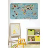 Trezon Eğitici Dünya Haritası Dünya Atlası Çocuk Ve Bebek Odası Duvar Sticker-60X105-3771