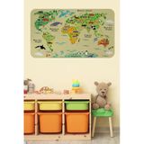 Trezon Eğitici Dünya Haritası Dünya Atlası Çocuk Ve Bebek Odası Duvar Sticker-60X105-3772