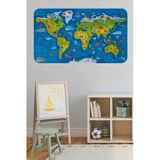 Trezon Eğitici Dünya Haritası Dünya Atlası Çocuk Ve Bebek Odası Duvar Sticker-60X105-3774
