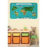 Trezon Eğitici Dünya Haritası Dünya Atlası Çocuk Ve Bebek Odası Duvar Sticker-60X105-3780