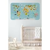 Trezon Eğitici Dünya Haritası Dünya Atlası Çocuk Ve Bebek Odası Duvar Sticker-60X105-3782