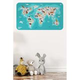 Trezon Eğitici Dünya Haritası Dünya Atlası Çocuk Ve Bebek Odası Duvar Sticker-60X105-3785