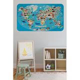 Trezon Eğitici Dünya Haritası Dünya Atlası Çocuk Ve Bebek Odası Duvar Sticker-60X105-3787
