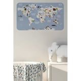 Trezon Eğitici Dünya Haritası Dünya Atlası Çocuk Ve Bebek Odası Duvar Sticker-60X105-3789
