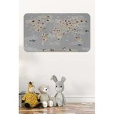 Trezon Eğitici Dünya Haritası Dünya Atlası Çocuk Ve Bebek Odası Duvar Sticker-60X105-3793