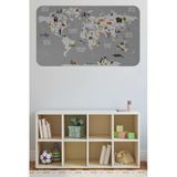 Trezon Eğitici Dünya Haritası Dünya Atlası Çocuk Ve Bebek Odası Duvar Sticker-60X105-3794