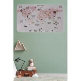 Trezon Eğitici Dünya Haritası Dünya Atlası Çocuk Ve Bebek Odası Duvar Sticker-60X105-3798