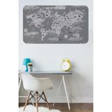 Trezon Eğitici Dünya Haritası Dünya Atlası Çocuk Ve Bebek Odası Duvar Sticker -60X105-3811