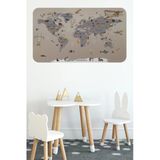 Trezon Eğitici Dünya Haritası Dünya Atlası Çocuk Ve Bebek Odası Duvar Sticker -60X105-3814
