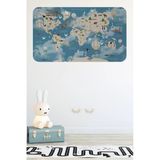 Trezon Eğitici Dünya Haritası Dünya Atlası Çocuk Ve Bebek Odası Duvar Sticker -60X105-3827