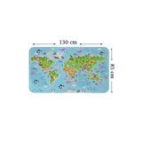 Trezon Eğitici Dünya Haritası Dünya Atlası Çocuk Ve Bebek Odası Duvar Sticker-85X130-3783