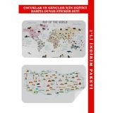Trezon Eğitici - Öğretici Dünya Ve Türkiye Haritası Çocuk Odası Duvar Sticker-60X105-3884