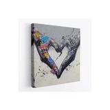 Trezon Graffiti Kalp Burcu Eller, Banksy Posteri, Kanvas Tablo, Pop Art-5343