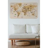 Trezon Türkçe Eğitici Ülke Ve Başkent Detaylı Atlası Dünya Haritası Duvar Sticker -60X105-3839