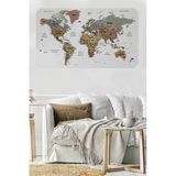 Trezon Türkçe Eğitici Ülke Ve Başkent Detaylı Atlası Dünya Haritası Duvar Sticker -60X105-3852