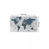 Trezon Türkçe Eğitici Ülke Ve Başkent Detaylı Atlası Dünya Haritası Duvar Sticker-85X130-3832