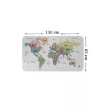 Trezon Türkçe Eğitici Ülke Ve Başkent Detaylı Atlası Dünya Haritası Duvar Sticker-85X130-3850