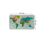 Trezon Türkçe Eğitici Ülke Ve Başkent Detaylı Atlası Dünya Haritası Duvar Sticker-85X130-3855