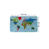 Trezon Türkçe Eğitici Ülke Ve Başkent Okyanus Detaylı Atlası Dünya Haritası Duvar Sticker -85X130-3866