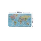 Trezon Türkçe Eğitici Ülke Ve Başkent Okyanus Detaylı Atlası Dünya Haritası Duvar Sticker -85X130-3869