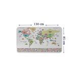 Trezon Türkçe Ülke Bayrak Lı Eğitici Başkent Detaylı Atlası Dünya Haritası Duvar Sticker-85X130-3859