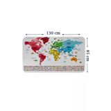 Trezon Türkçe Ülke Bayrak Lı Eğitici Başkent Detaylı Atlası Dünya Haritası Duvar Sticker-85X130-3861