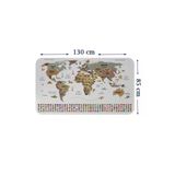 Trezon Türkçe Ülke Bayrak Lı Eğitici Başkent Detaylı Atlası Dünya Haritası Duvar Sticker-85X130-3862