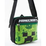 Trg Polo Mineecraft Creeper Çocuk Omuz Çantası –3 Bölmeli–su Geçirmez Kumaş(21×16×6 Cm) - Siyah-002