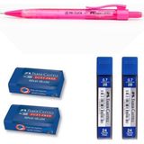 Tri Click Versatil Kalem 0.7 mm Pembe + 2 Adet Sınav Silgisi + 2 Adet Uç Seti