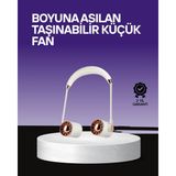 Tri Stax Boyun Askılı Katlanabilir Fan 1000 Mah USB Şarjlı Taşınabilir - Çok Renkli