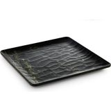 Tria Hibrit Ahşap Rölyefli Kare Servis Tabak 6 Adet 22X22 cm Abanoz Desenli - 22 x 22 cm