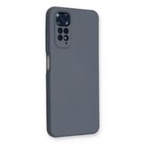Tria Xiaomi Redmi Note 11 / Note 11S Uyumlu Içi Kadife Yumuşak Lansman Tasarım Silikon Telefon Kılıfı,Petrol Gri Tek Ebat