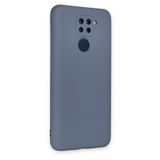 Tria Xiaomi Redmi Note 9 Uyumlu İçi Kadife Lansman Tasarım Silikon Telefon Kılıfı,Petrol Gri Tek Ebat