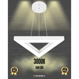 Trian (Beyaz Kasa, Sarı Işık) Ledli Modern Sarkıt Linear LED Avize Salon Mutfak Oturma Odası Yatak Odası Antre Hol LED